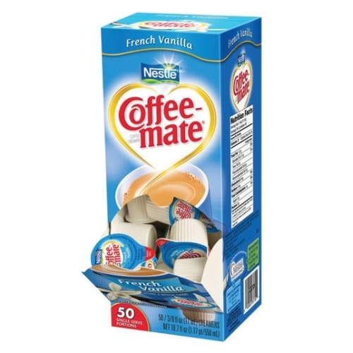 Nestle® Coffee-mate® Liquid Creamer, French Vanilla Flavor, Single Serve Mini Cups, 50 Creamers/Box